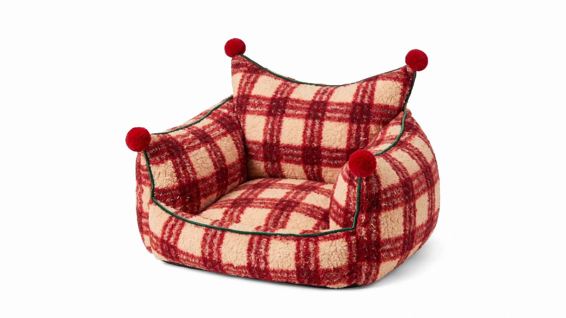 Plaid Christmas Bolster Pet Bed YTP-18-00006