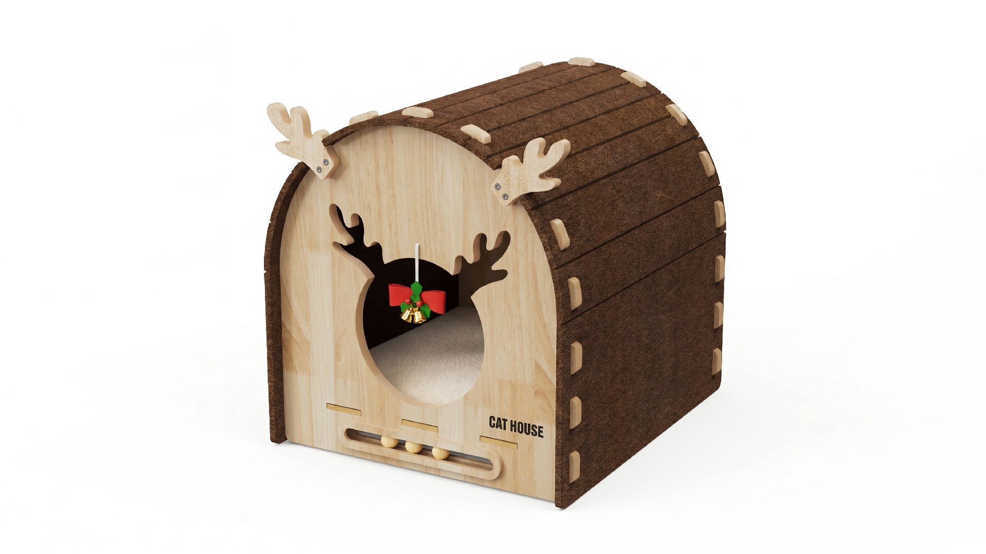 Wooden Reindeer Christmas Pet House YTP-18-00007