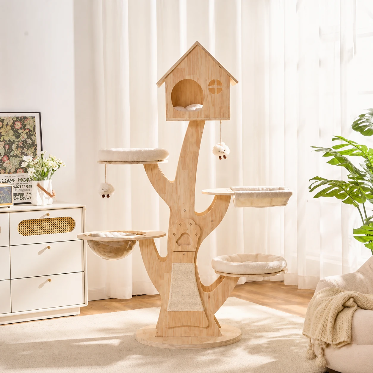 Treehouse Cat Tree with Cushioned Perches YTP-2-00034