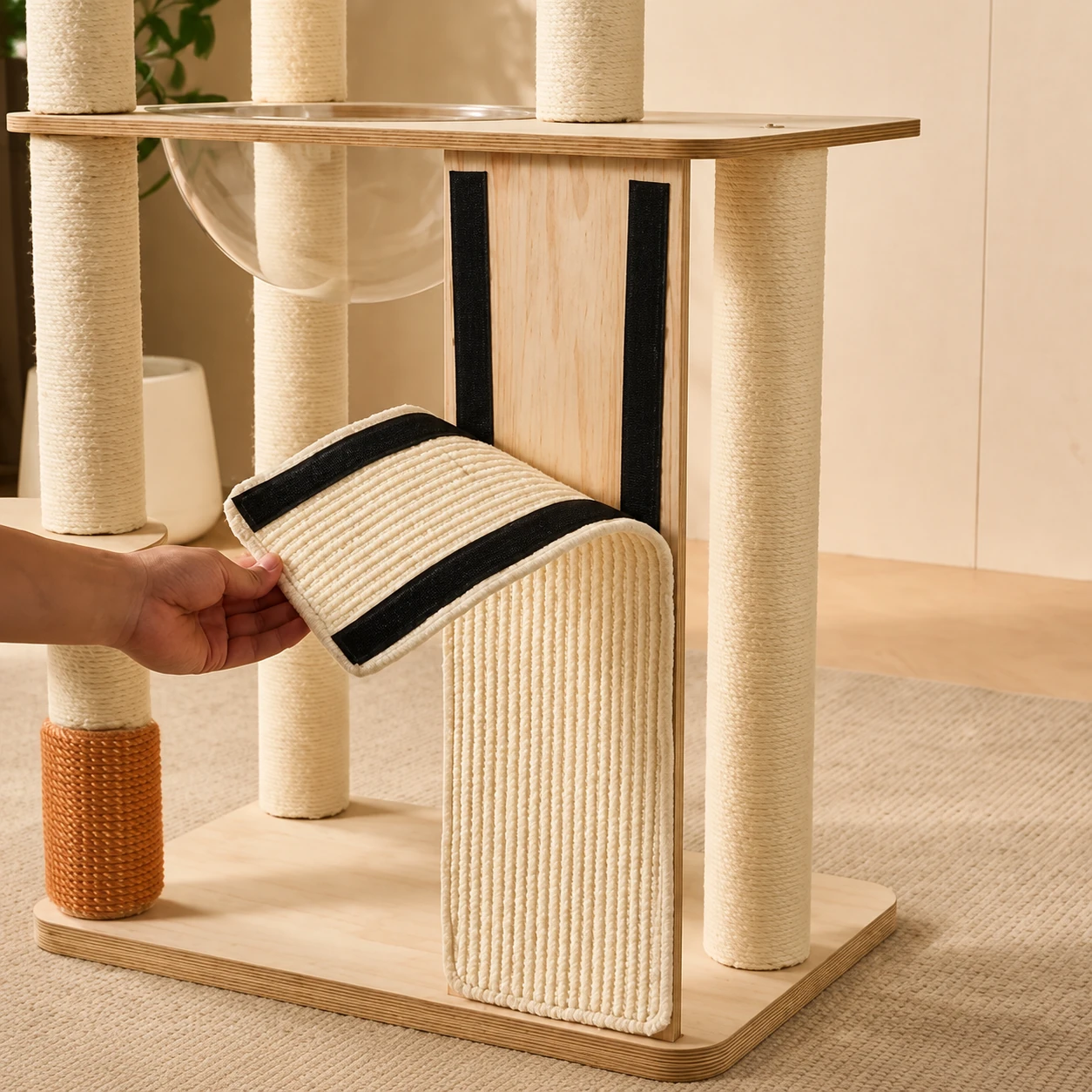 135 cm Felt and MDF Cat Tree YTP-2-00037