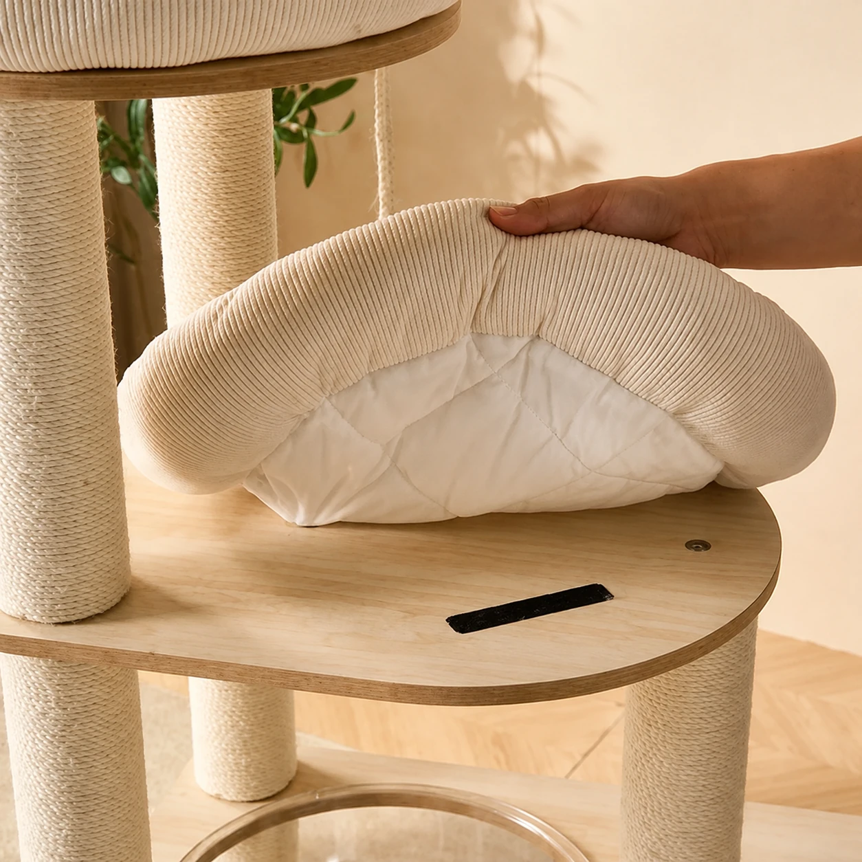 135 cm Felt and MDF Cat Tree YTP-2-00037