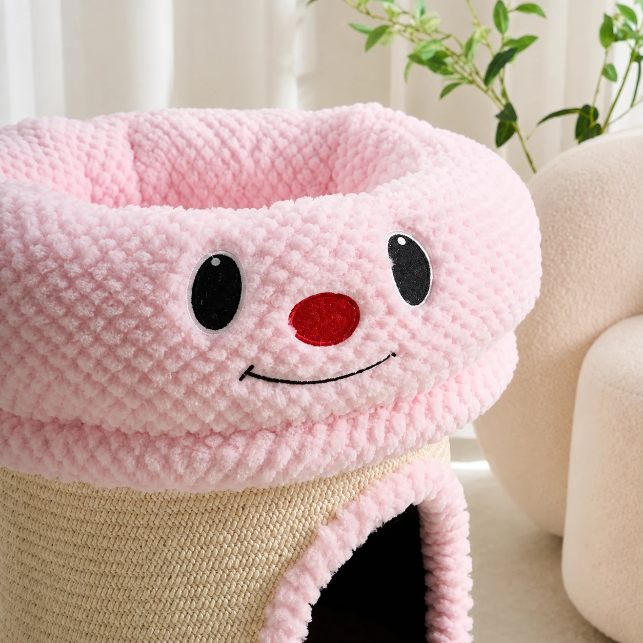 Sisal Barrel Series Three-Layer Smiling Cat Barrel YTP-2-00039