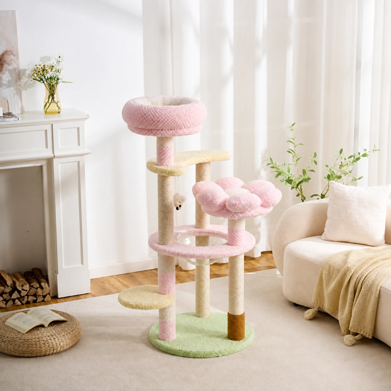 Macaron Flower Space-Pod Multi-Level Cat Tree YTP-2-00047