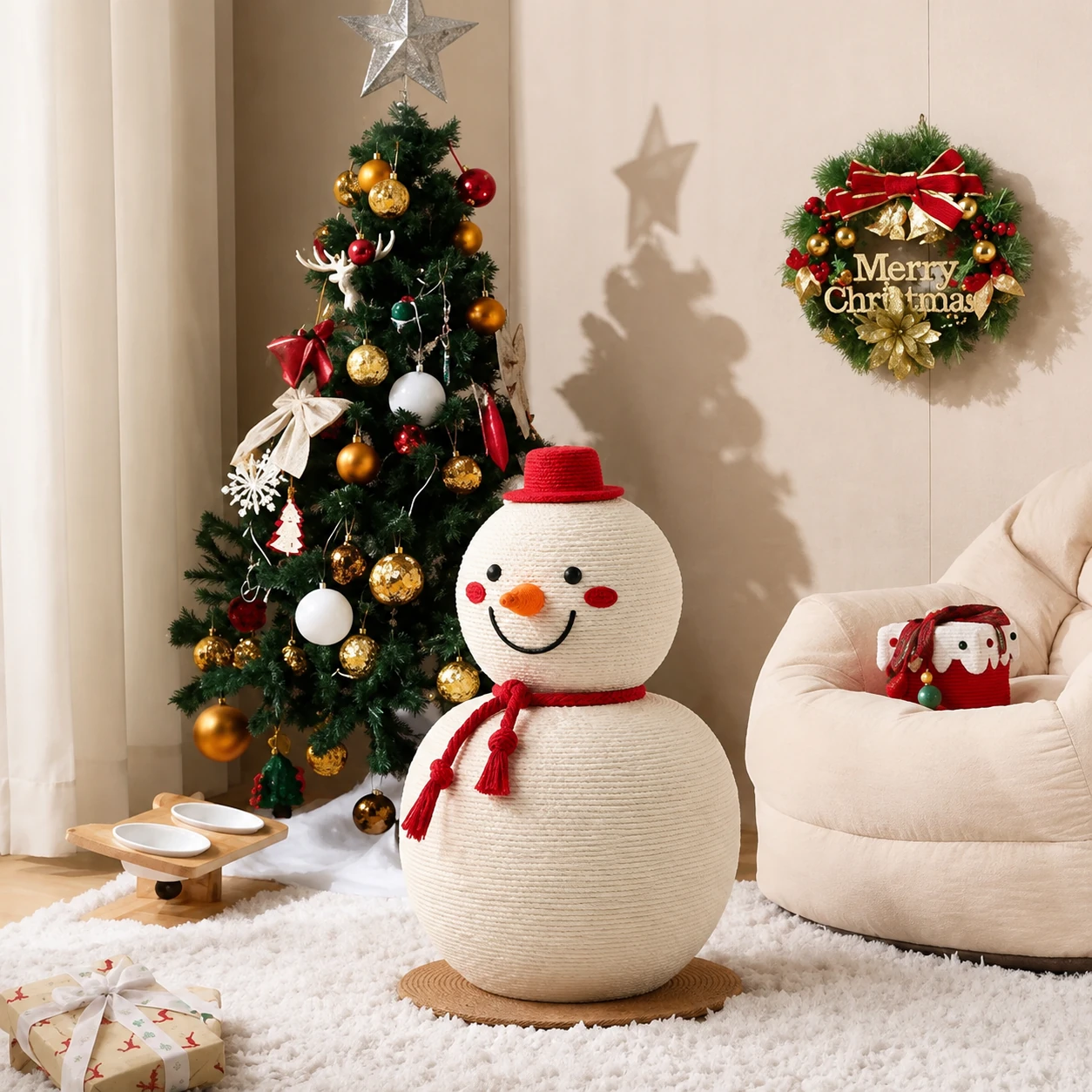 Snowman Cat Scratching Post YTP-2-00053