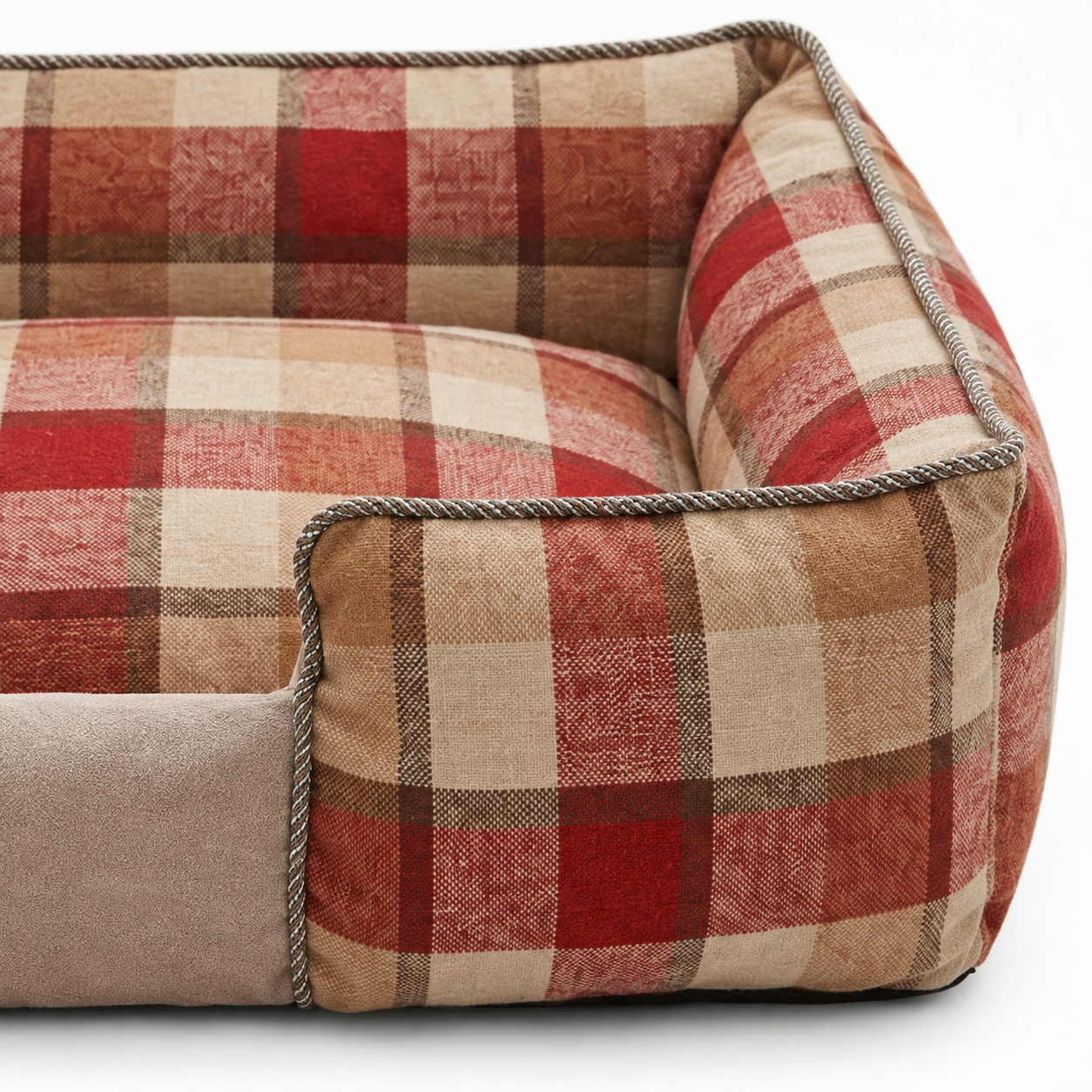 Plaid Bolster Dog Bed YTP-1-00020