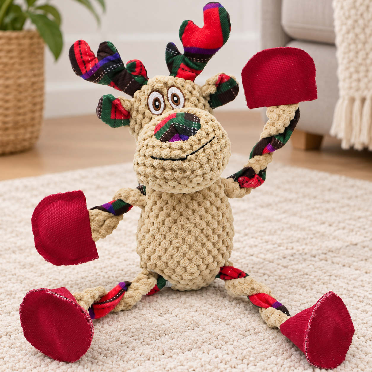 Reindeer Plush Dog Toy YTP-18-00009
