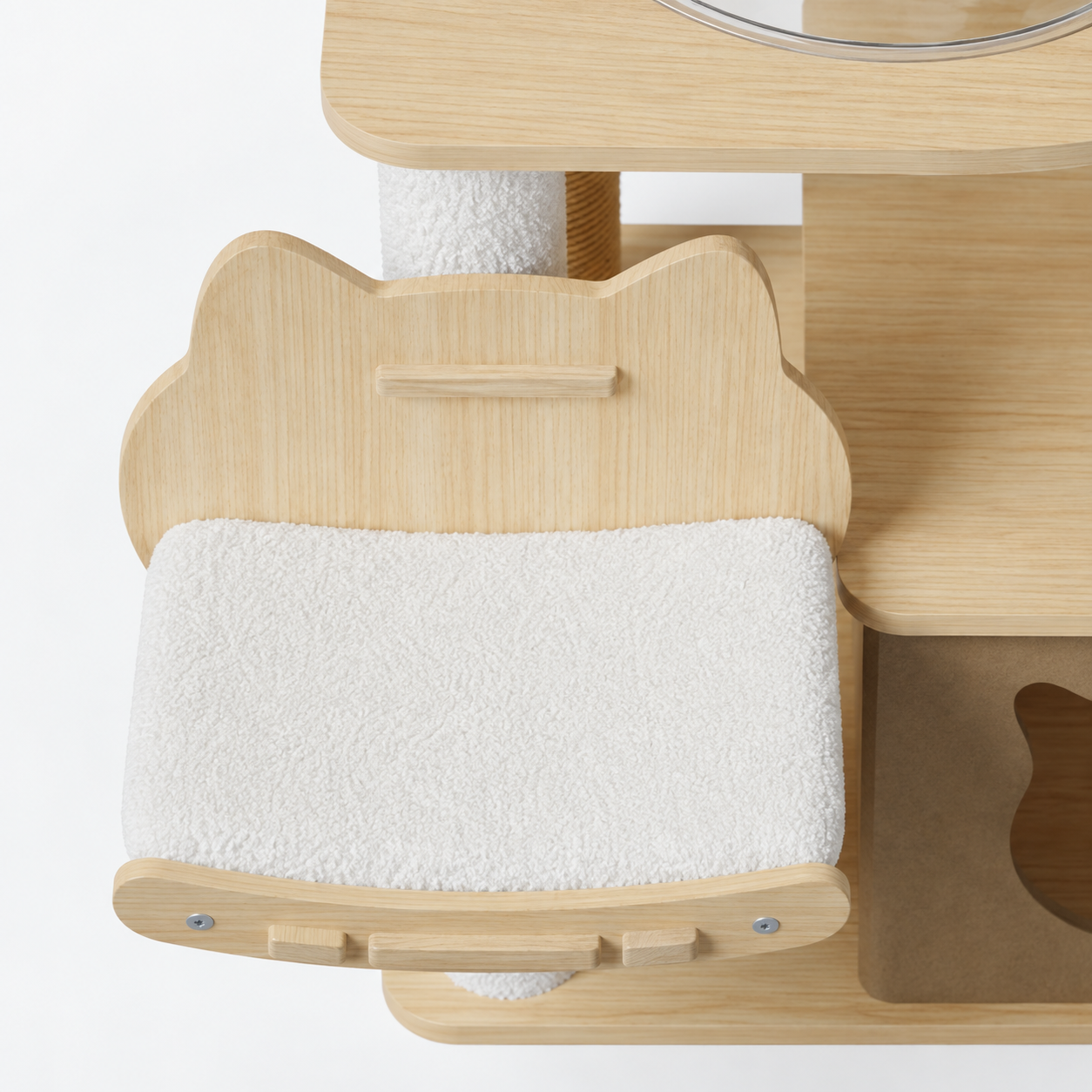 Compact Wooden Cat Tree with Lounge Platform YTP-2-00027