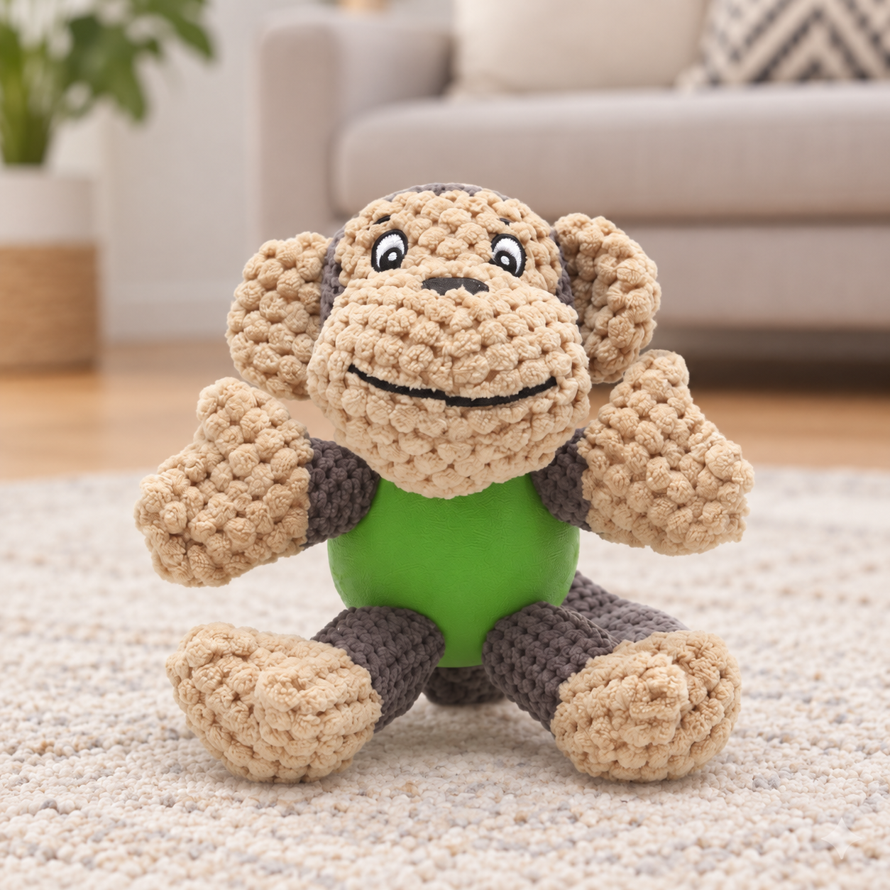 Plush and Rubber Monkey Dog Toy YTP-4-00152