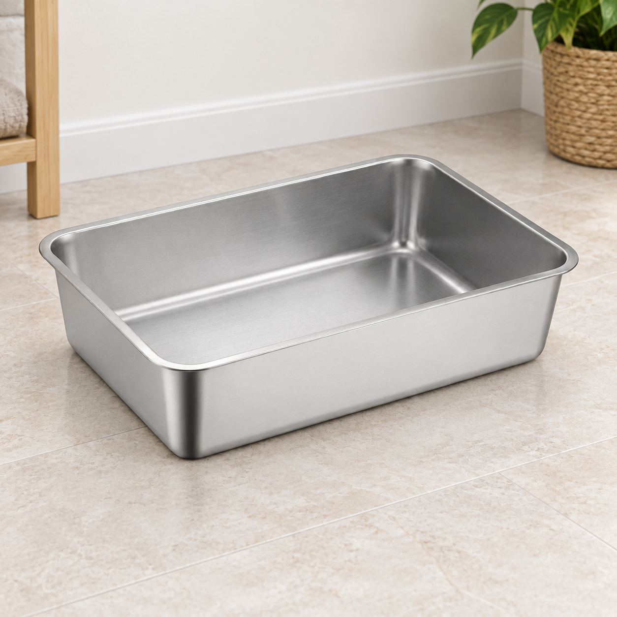 Open Stainless Steel Cat Litter Box YTP-7-00013