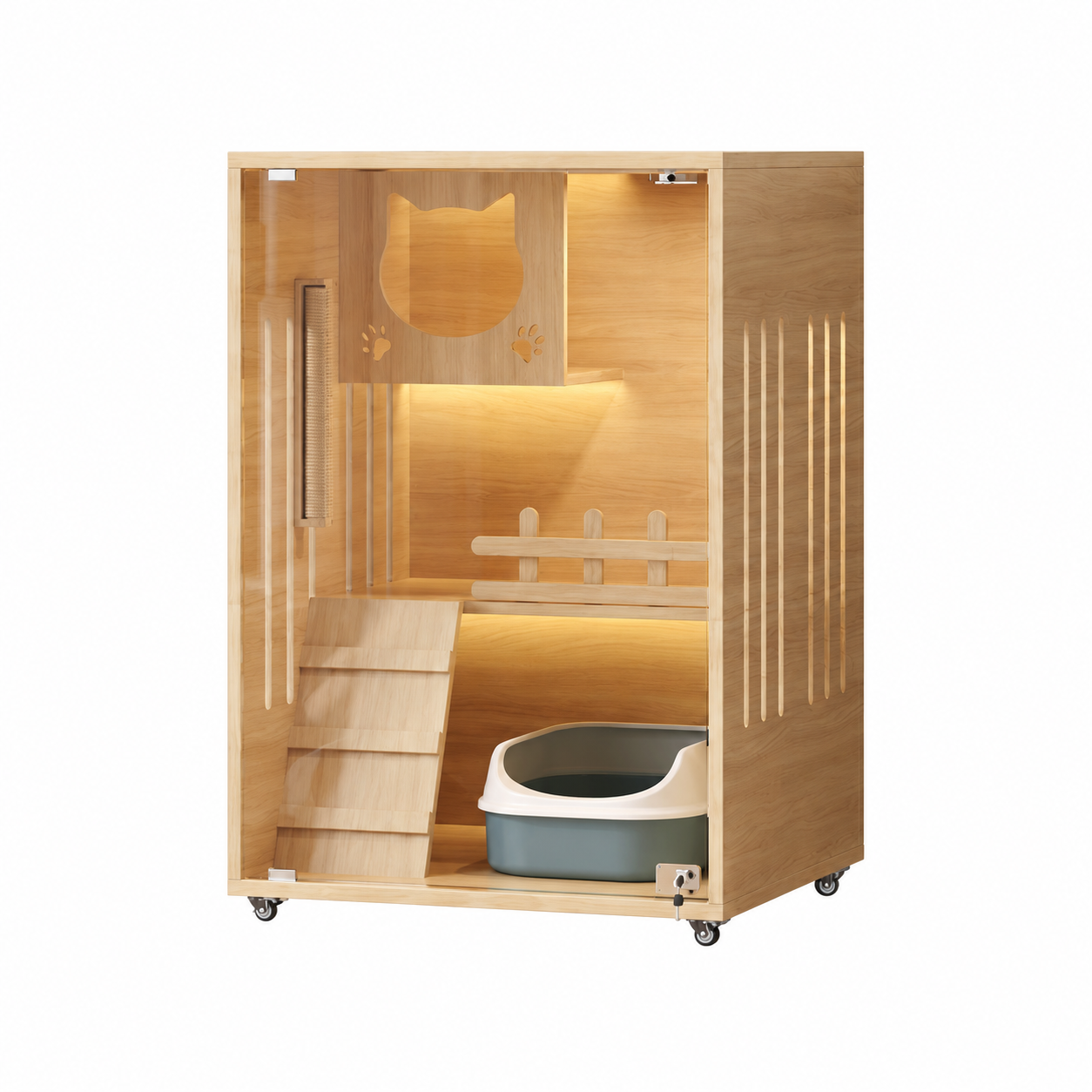 MDF and Glass Cat Condo YTP-6-00004
