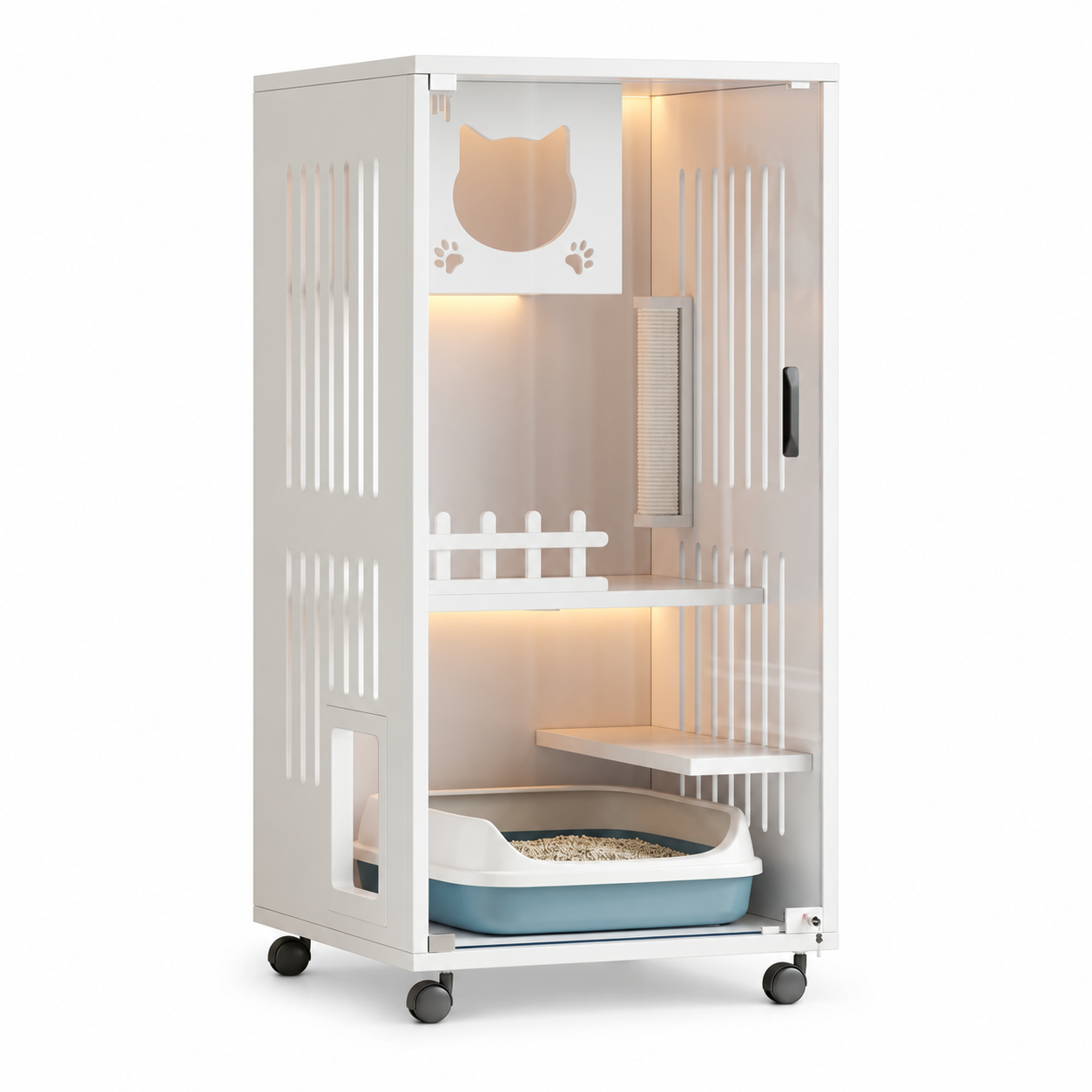 MDF and Glass Cat Condo YTP-6-00011