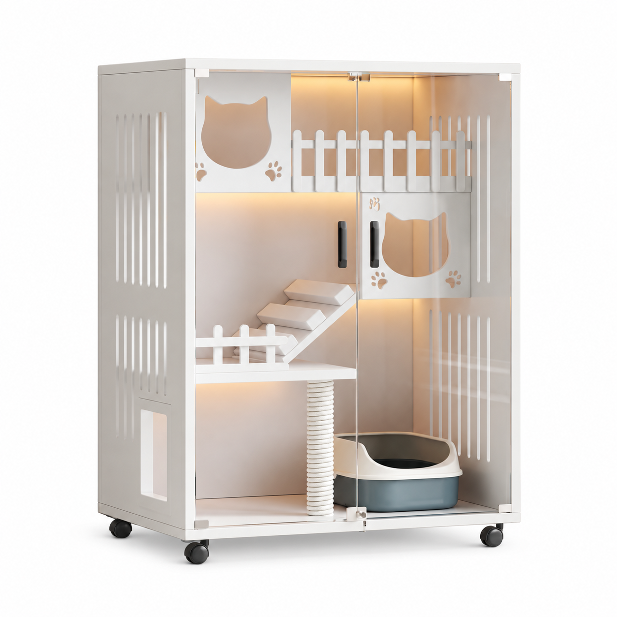 MDF and Glass Cat Condo YTP-6-00012