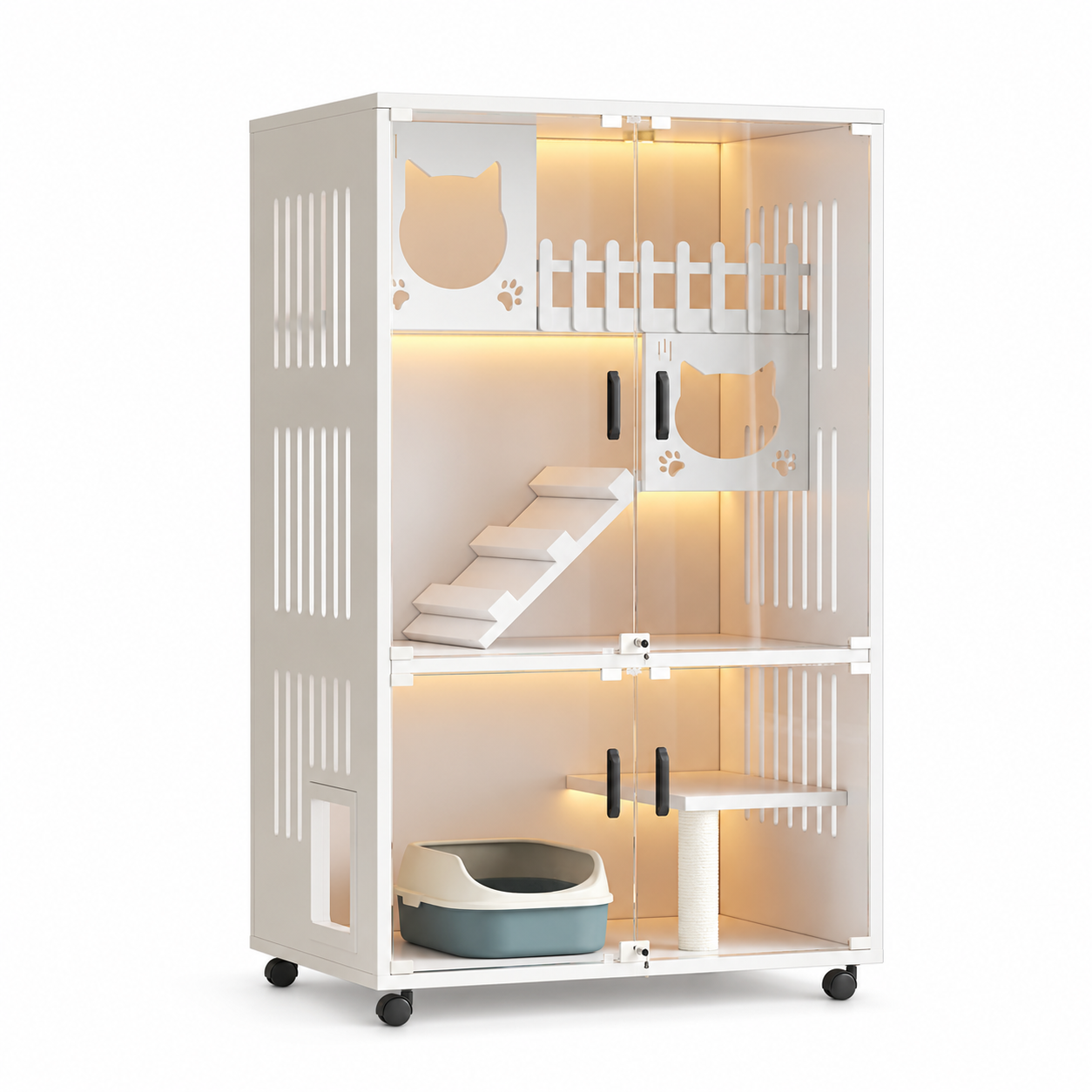 MDF and Glass Cat Condo YTP-6-00013