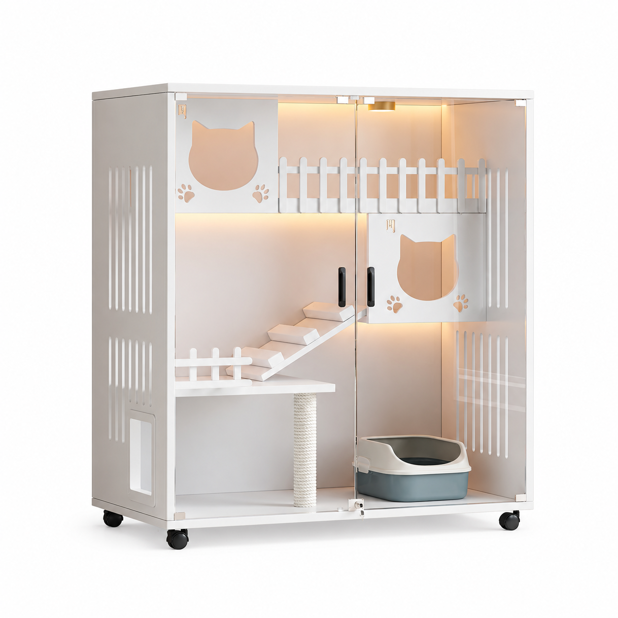 MDF and Glass Cat Condo YTP-6-00014