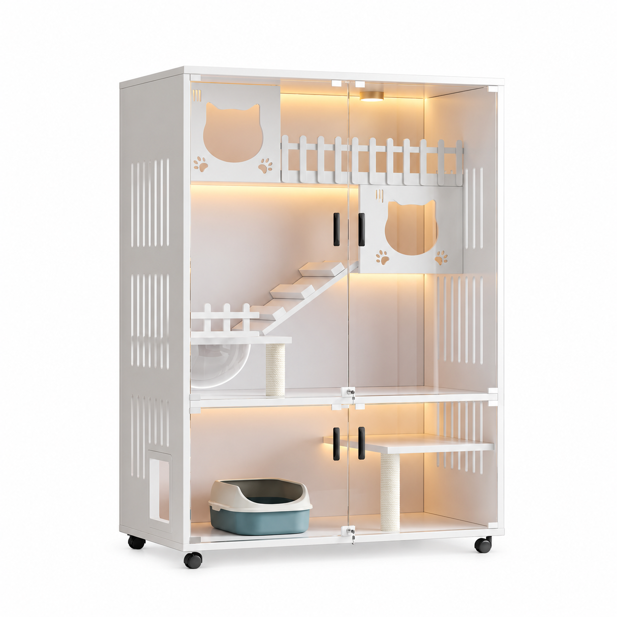 MDF and Glass Cat Condo YTP-6-00015