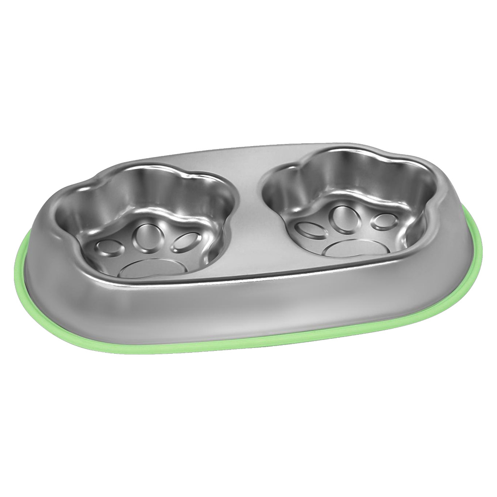 Stainless Steel Double Slow Feeder Pet Bowl YTP-13-00002