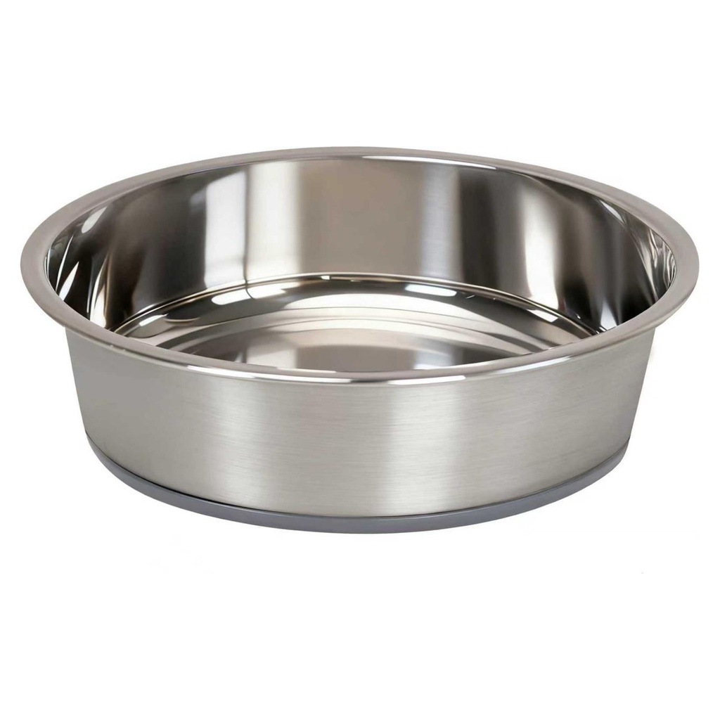 Brushed Stainless Steel Pet Bowl with Silicone Base - Single Bowl YTP-13-00010
