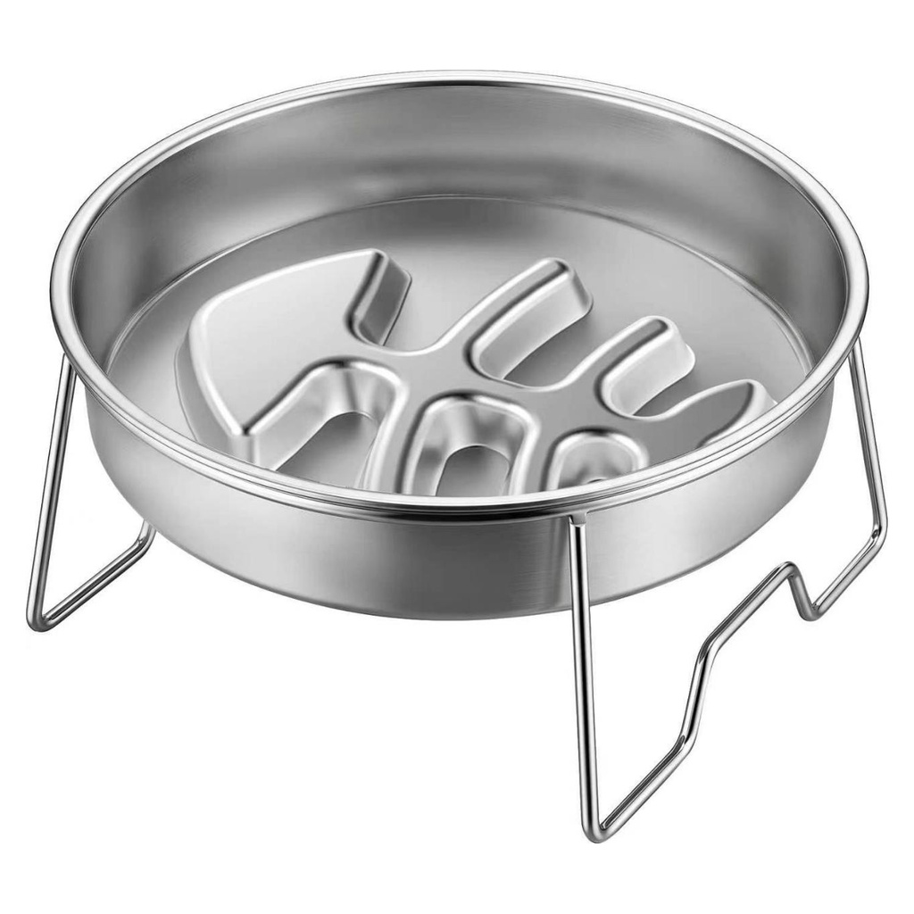 Fishbone-Pattern Slow Feeder Bowl with Stainless Steel Stand YTP-13-00022