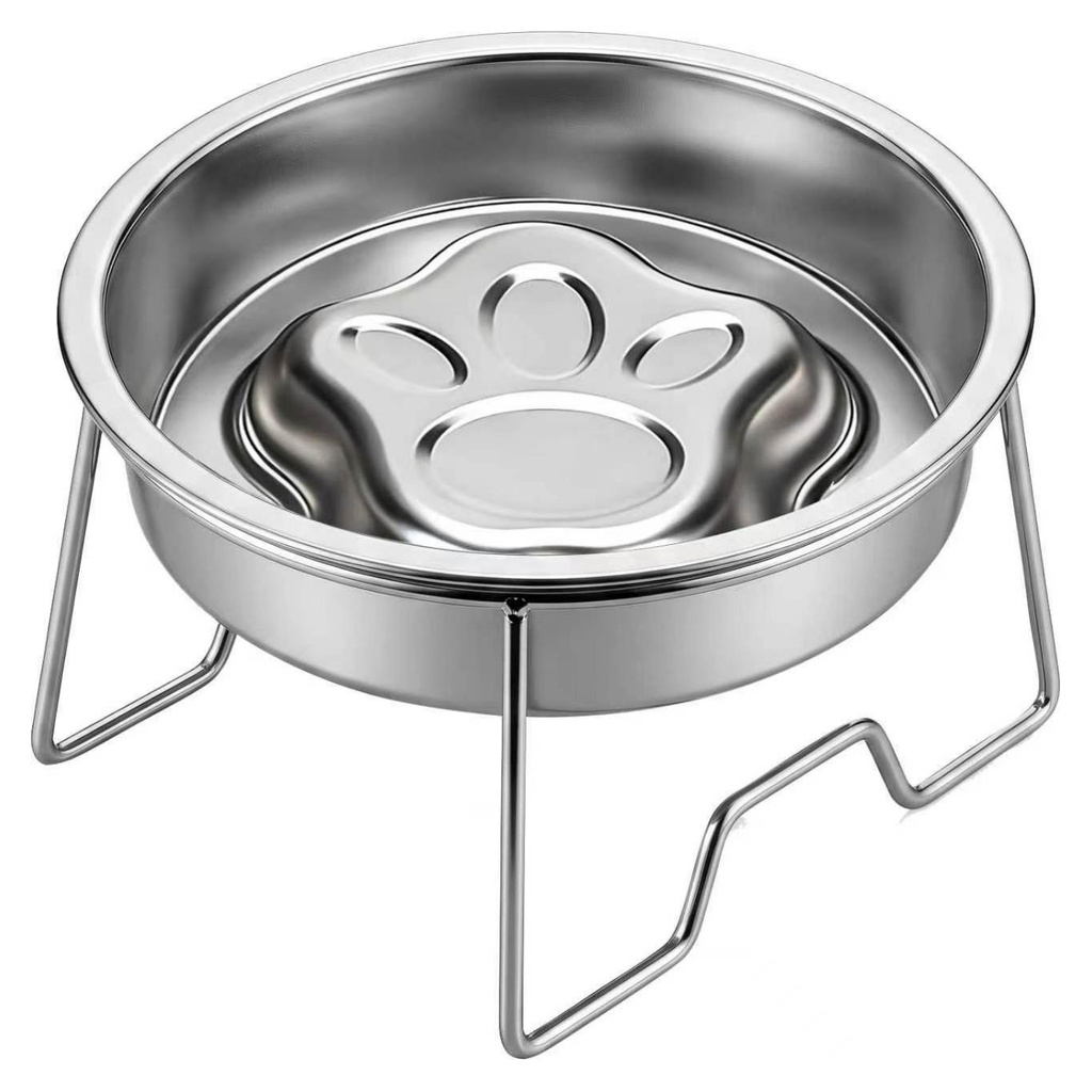 Bear-Paw Slow Feeder Bowl with Stainless Steel Stand YTP-13-00023