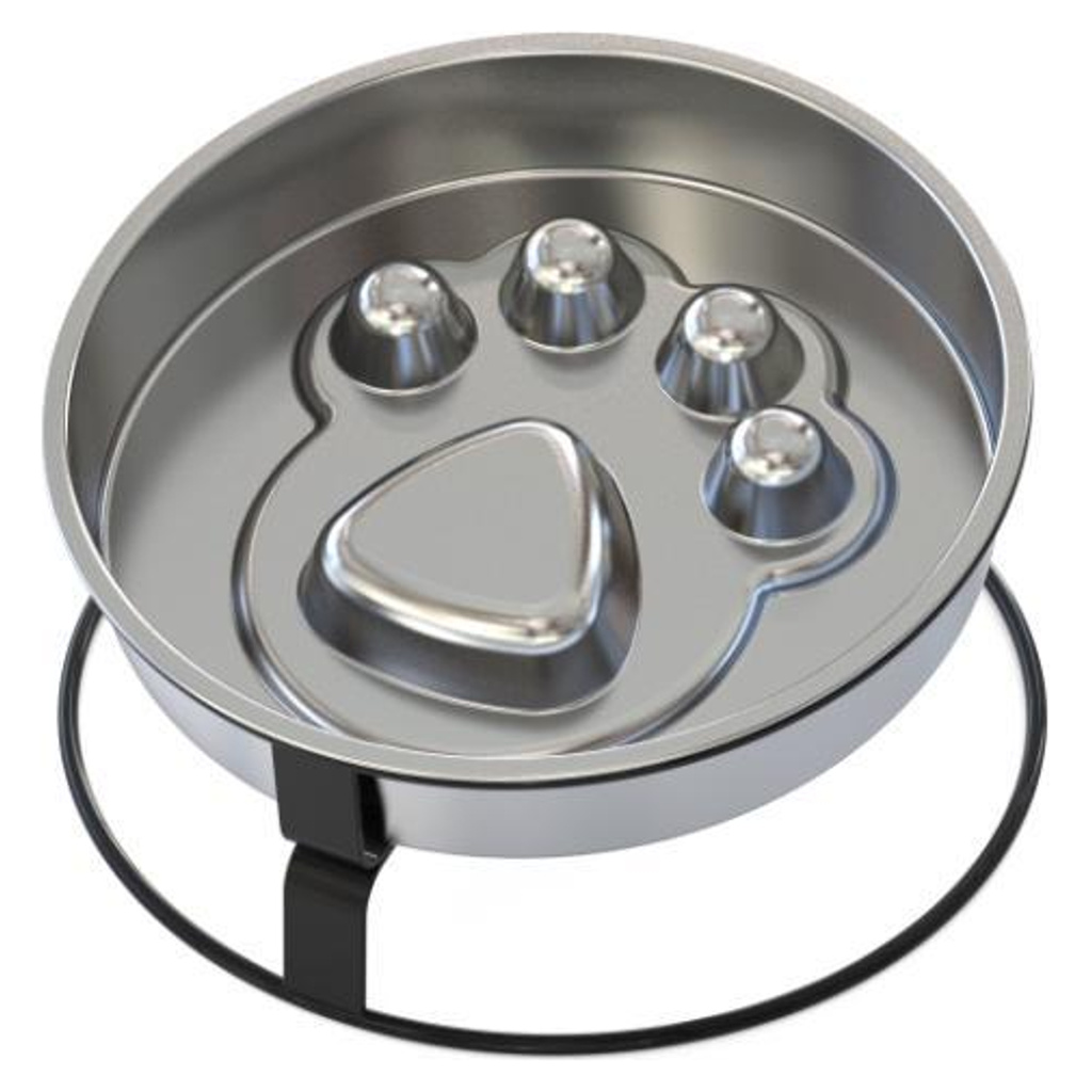 Paw-Pattern Slow Feeder Bowl with Folding Stand YTP-13-00024