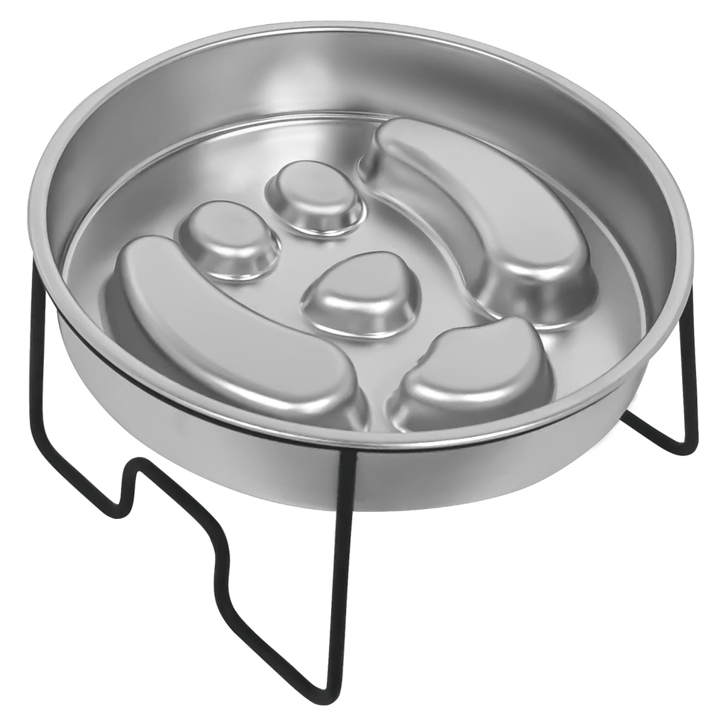 Dog-Face Slow Feeder Bowl with Iron Stand YTP-13-00034