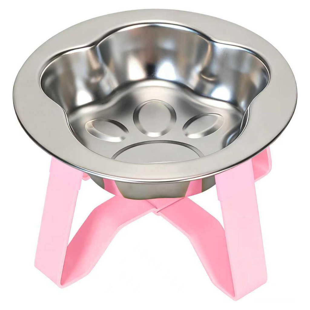 Paw-Shaped Pet Bowl with Colored Cross-Leg Stand YTP-13-00036