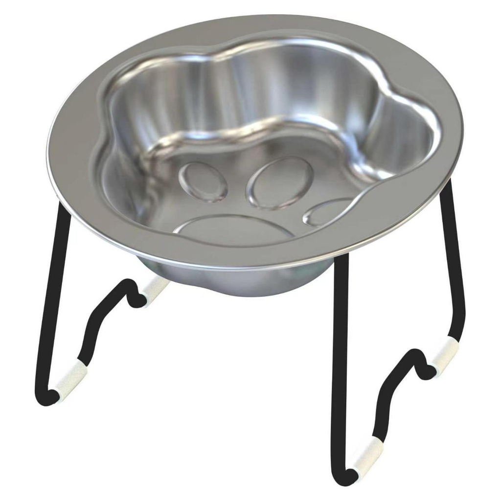 Paw-Shaped Pet Bowl with Colored Iron Stand YTP-13-00037