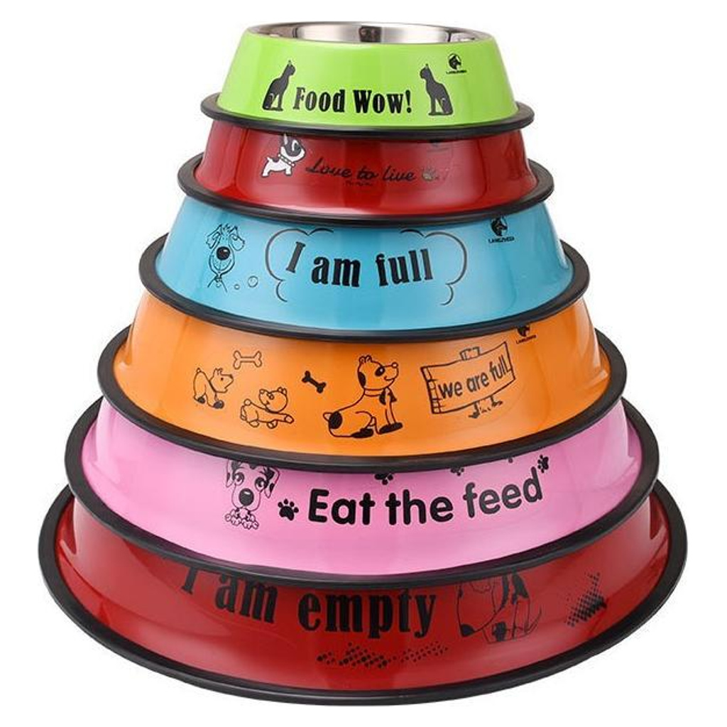 Decorated Stainless Steel Dog Bowl YTP-13-00041