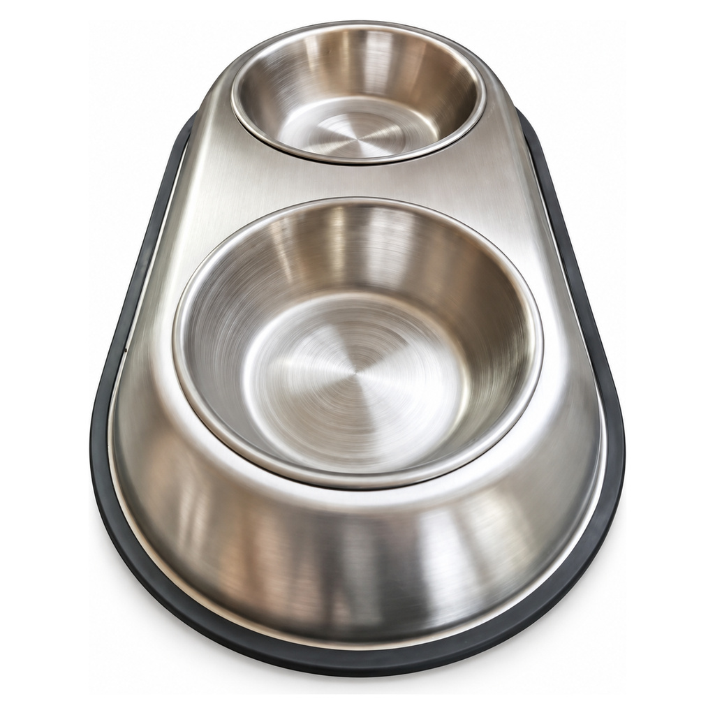 Double Pet Bowl Set with Stainless Steel Base YTP-13-00043