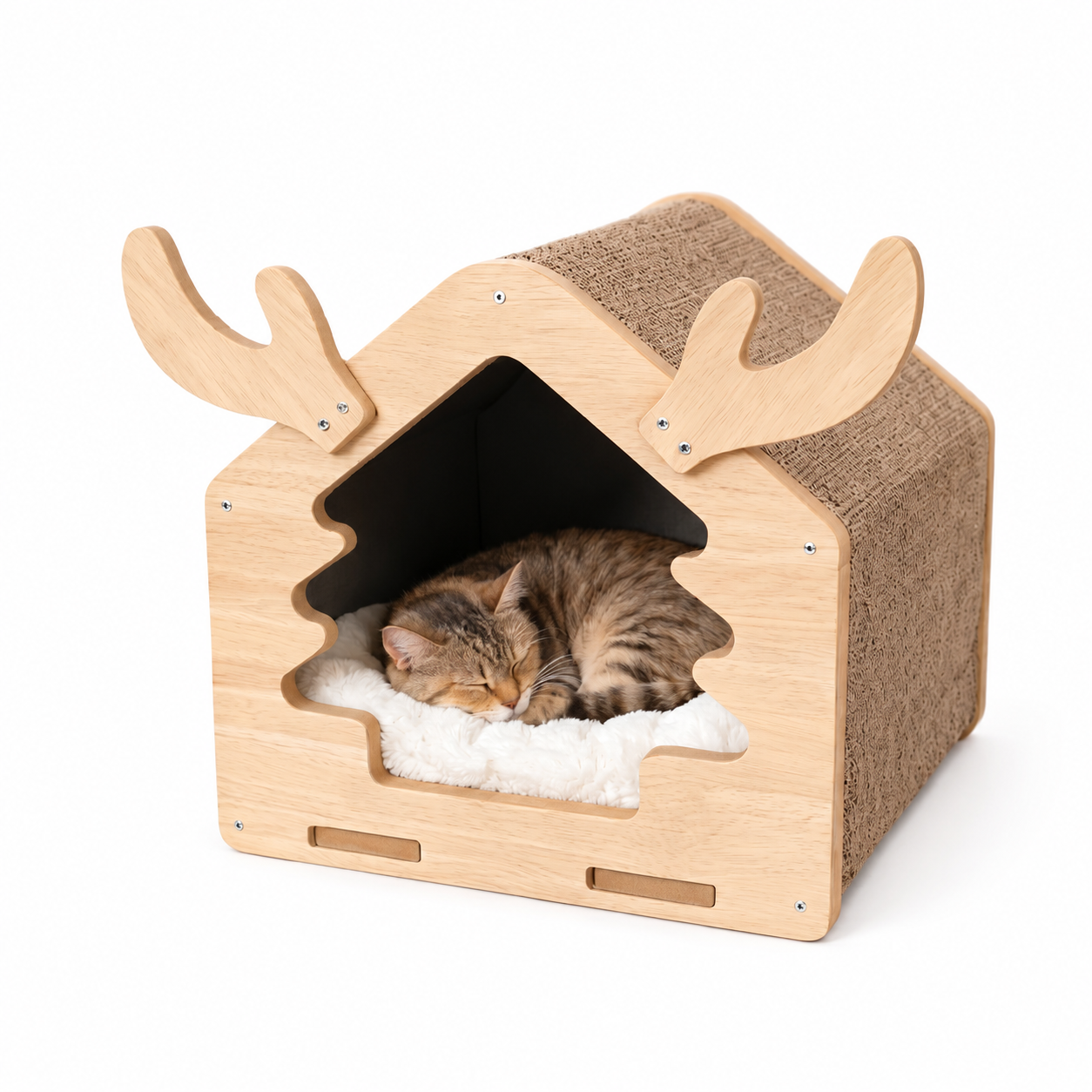 Wooden Reindeer Cat House YTP-18-00010