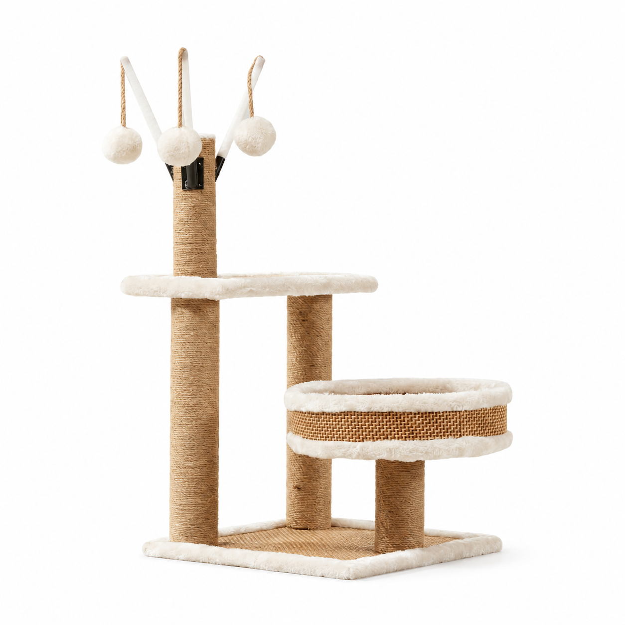 Compact Rattan Cat Tree with Scratching Post YTP-2-00003