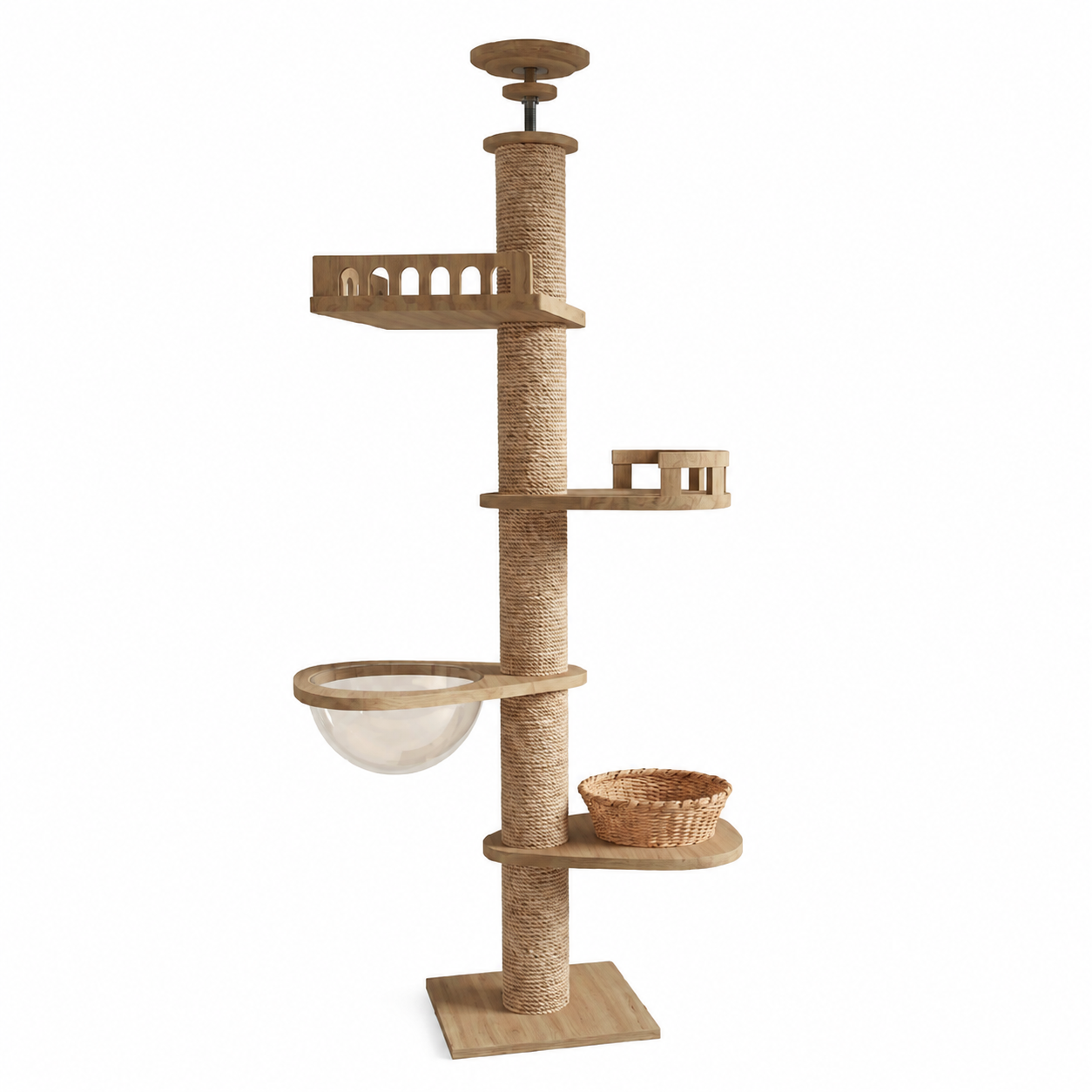 Floor-to-Ceiling Cat Tree with Basket and Hammock YTP-2-00013