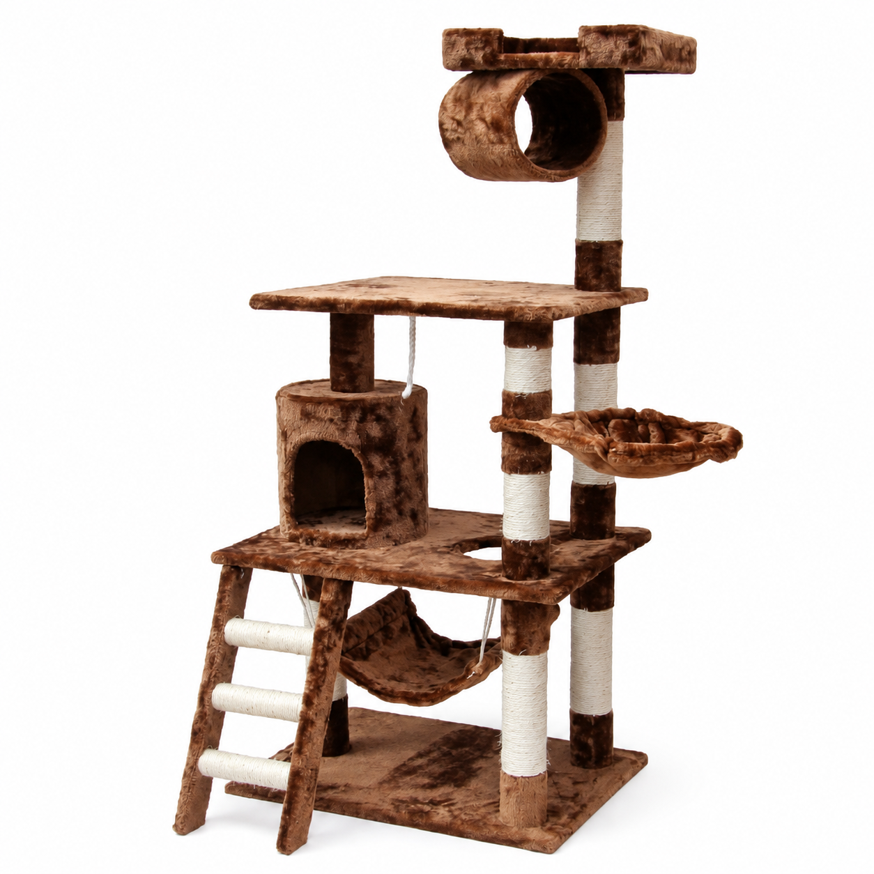 Dark Wood Cat Tree with Ladder YTP-2-00029