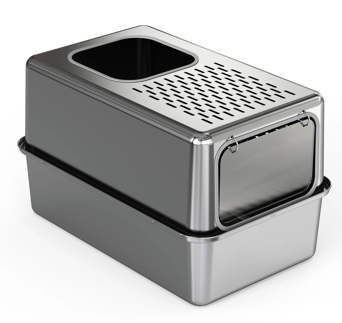 Enclosed Stainless Steel Litter Box with Door YTP-7-00042