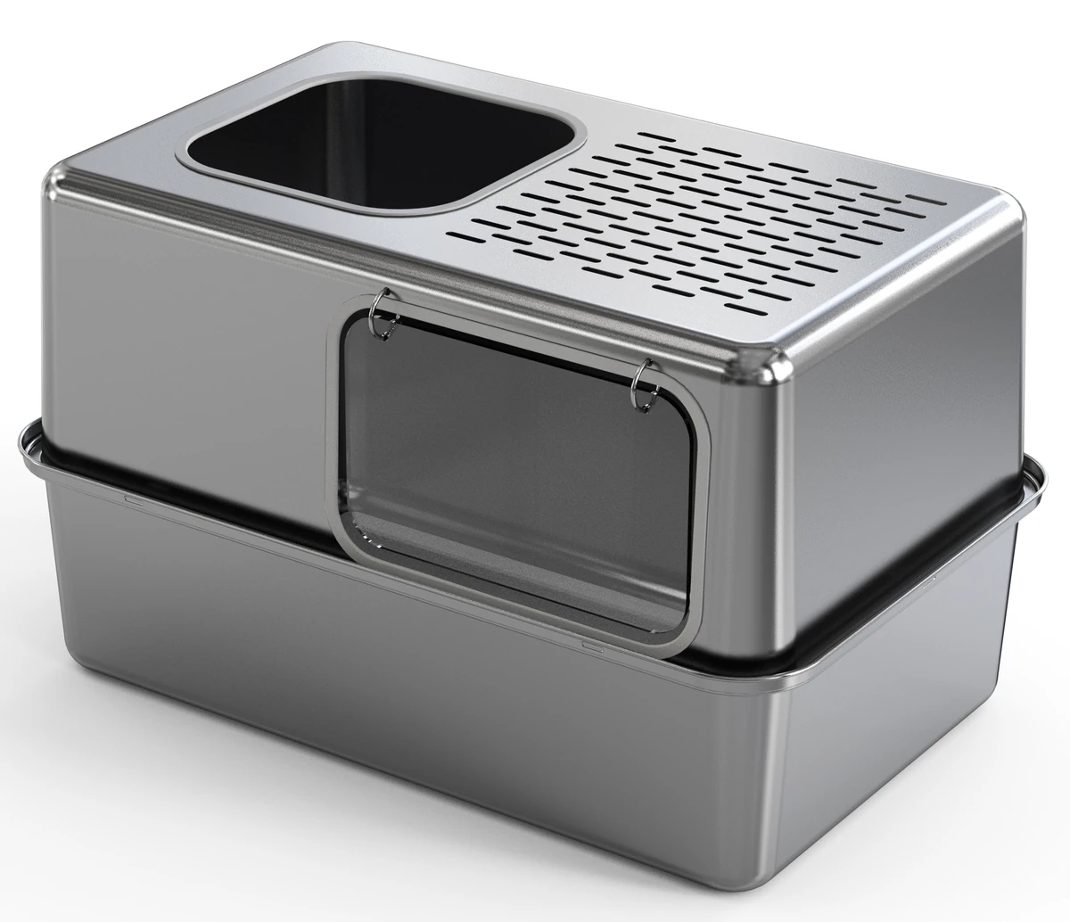 Enclosed Stainless Steel Litter Box with Door YTP-7-00043