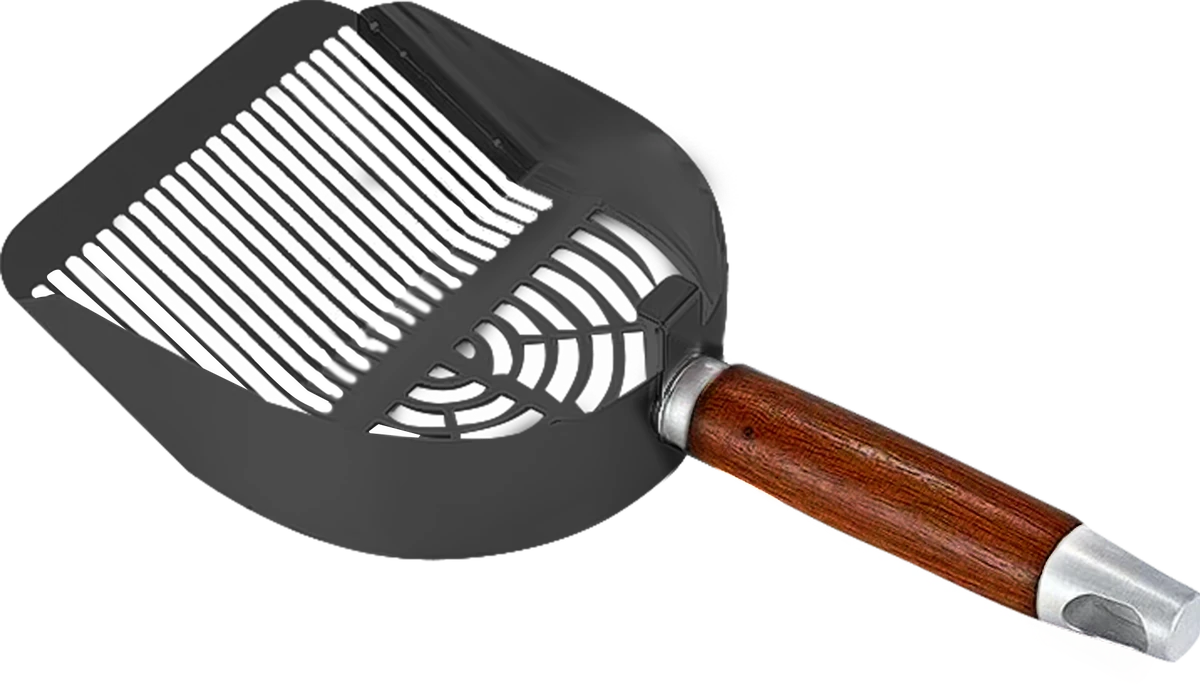 Painted Steel Litter Scoop with Wood and Steel Handle YTP-7-00021