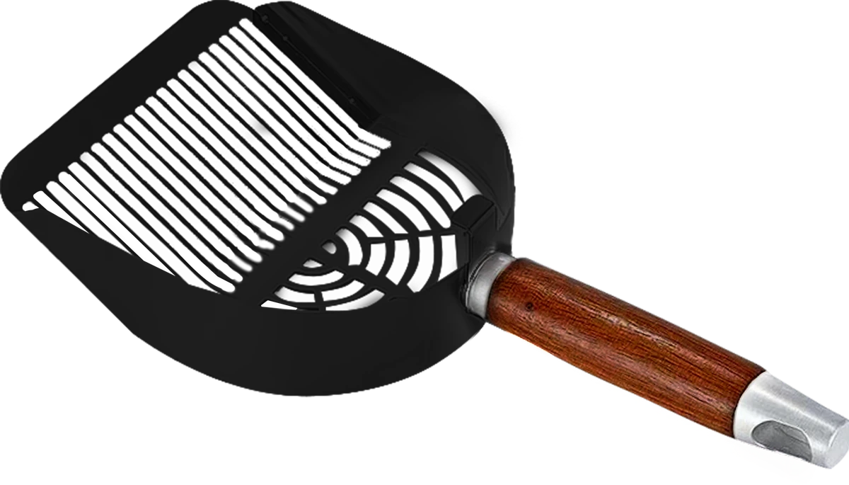Painted Steel Litter Scoop with Wood and Steel Handle YTP-7-00022
