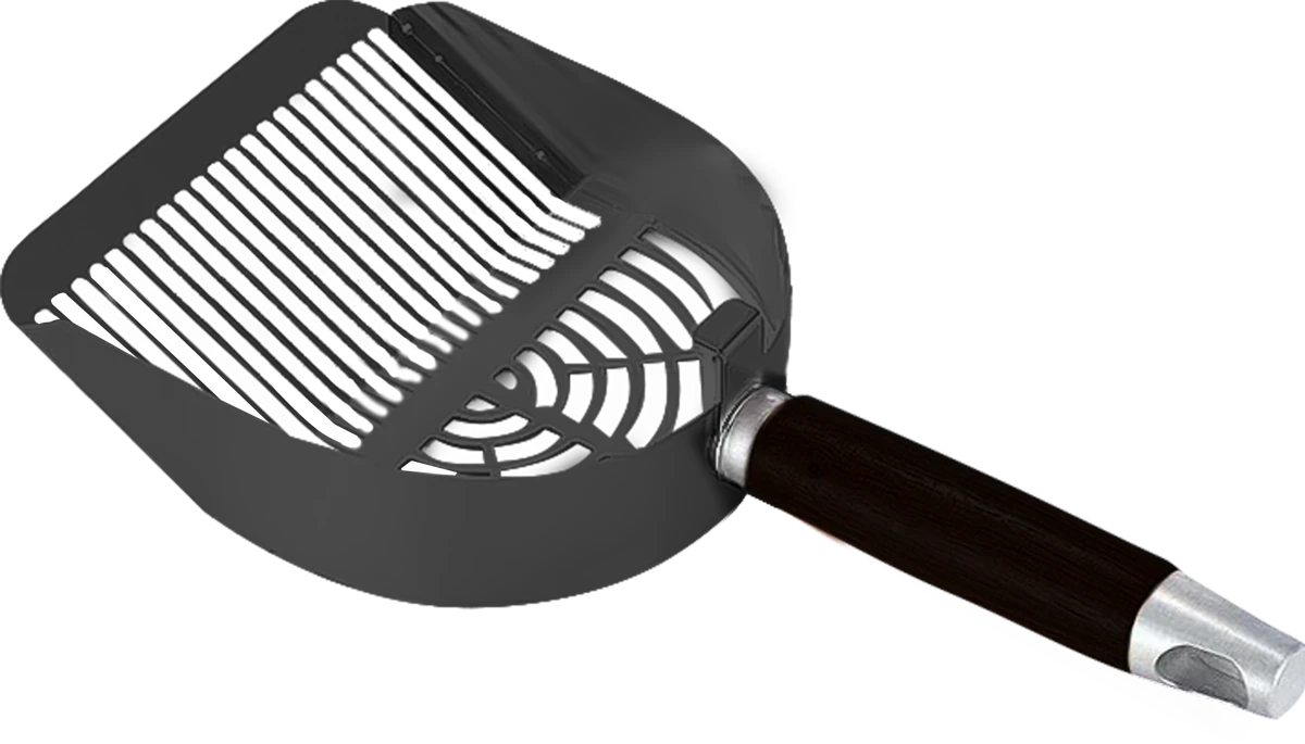 Painted Steel Litter Scoop with Wood and Steel Handle YTP-7-00024
