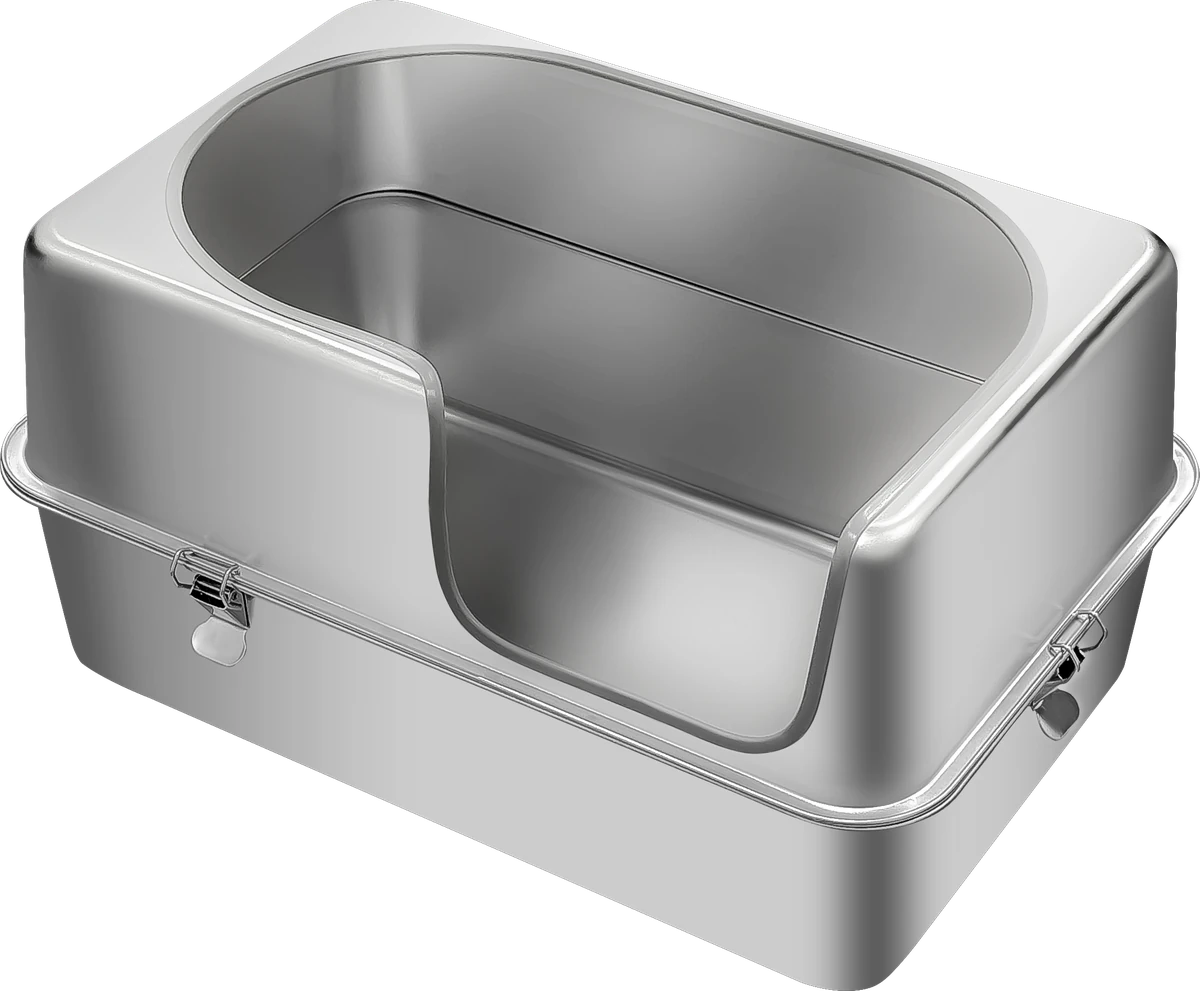 Stainless Steel Litter Box with Raised Sides YTP-7-00027