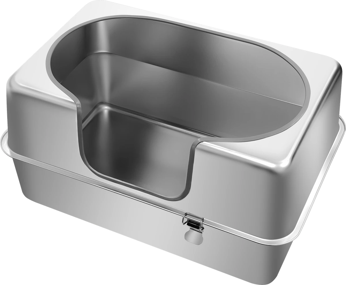 Stainless Steel Litter Box with Raised Sides YTP-7-00028