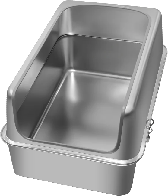 Stainless Steel Litter Box with Raised Sides YTP-7-00031