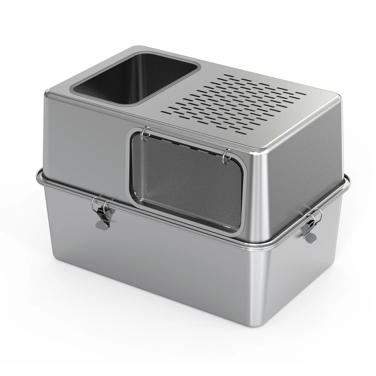 Enclosed Stainless Steel Litter Box with Door YTP-7-00035