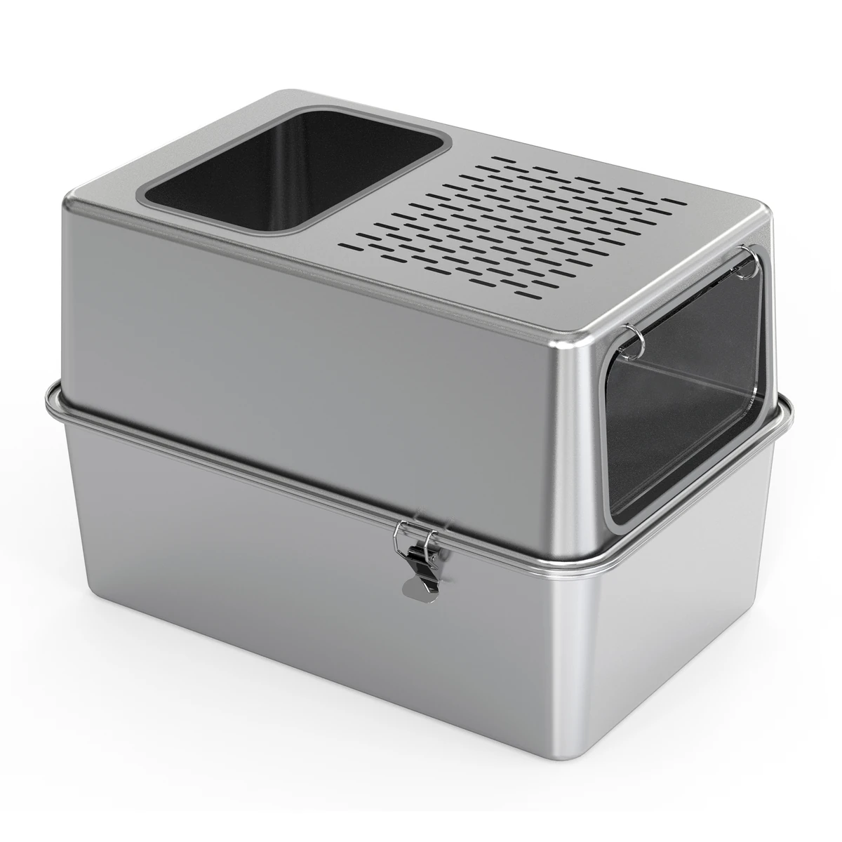 Enclosed Stainless Steel Litter Box with Door YTP-7-00036