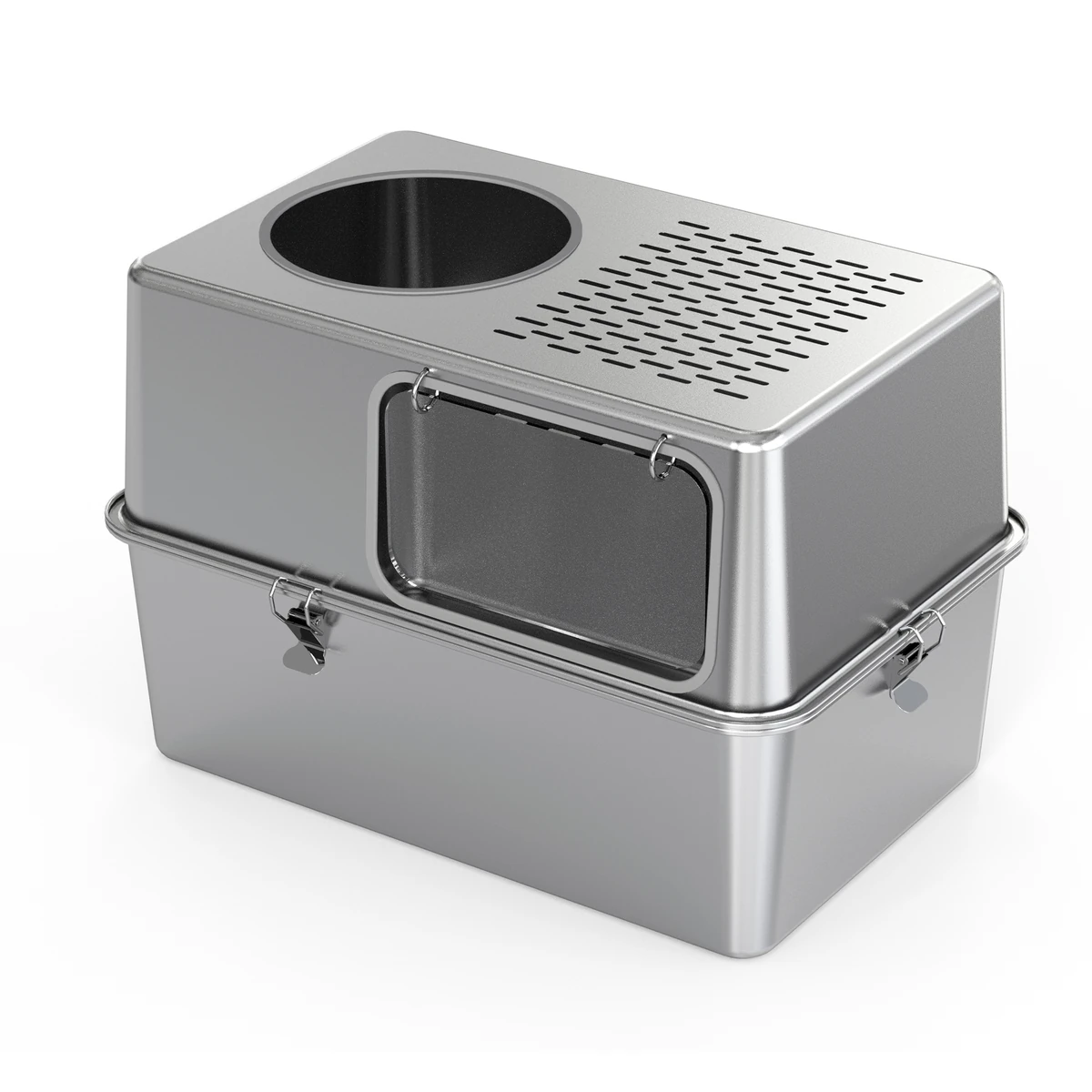 Enclosed Stainless Steel Litter Box with Door YTP-7-00037