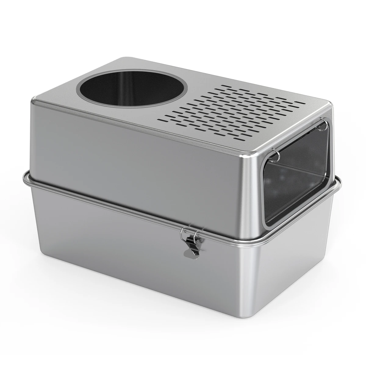 Enclosed Stainless Steel Litter Box with Door YTP-7-00038