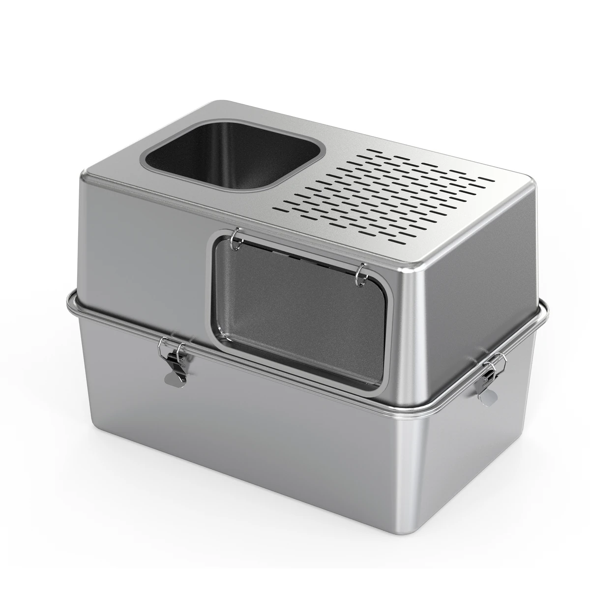 Enclosed Stainless Steel Litter Box with Door YTP-7-00039