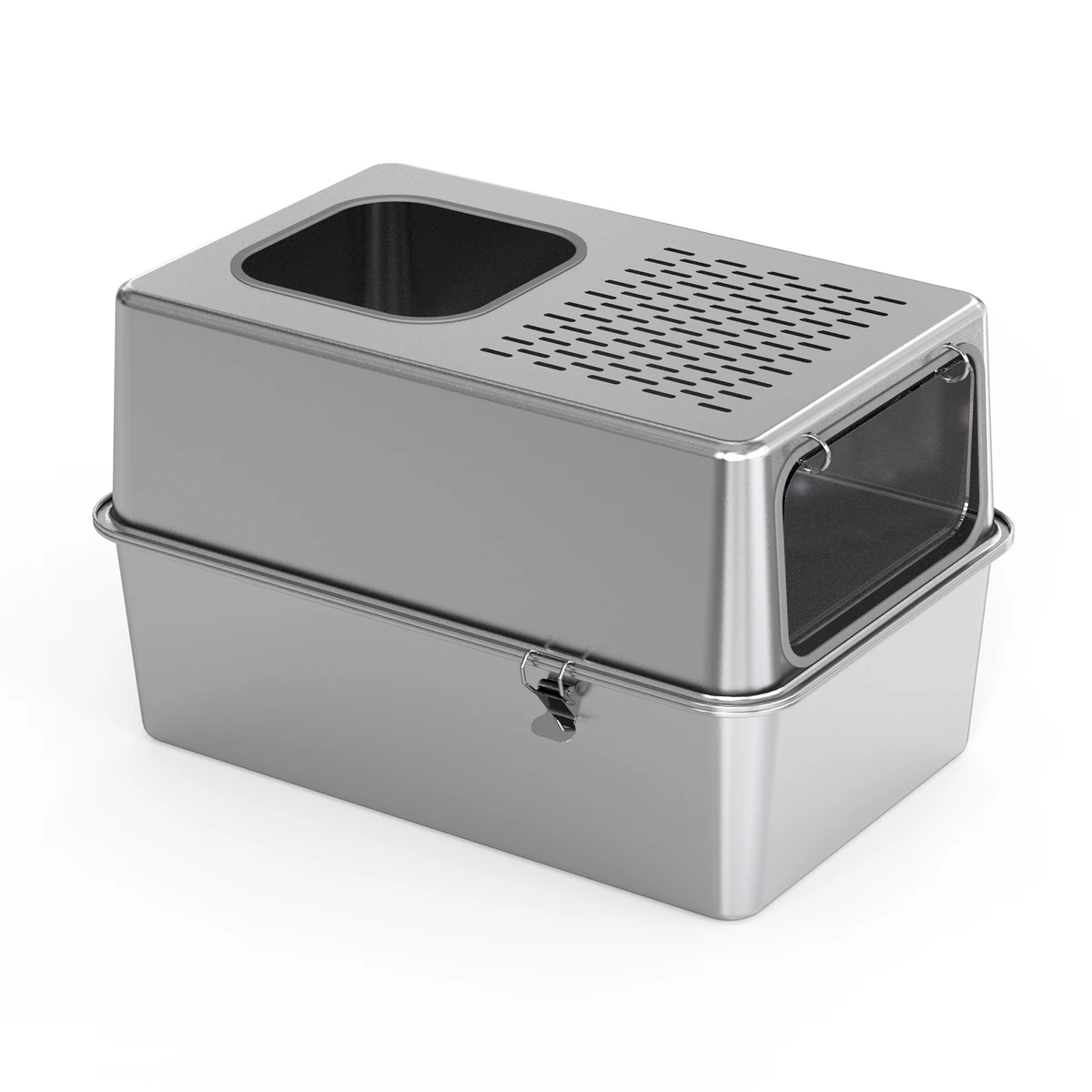 Enclosed Stainless Steel Litter Box with Door YTP-7-00040