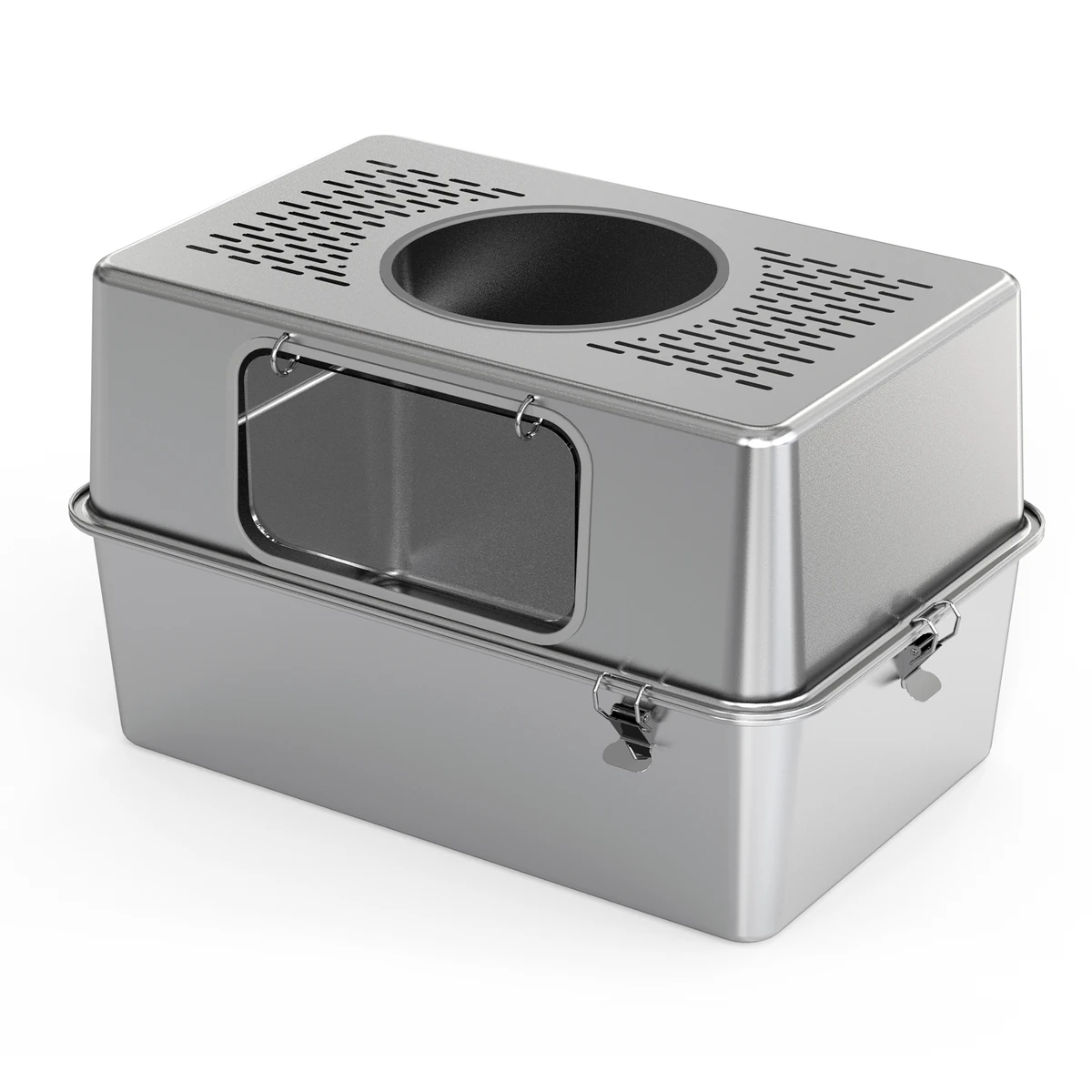 Enclosed Stainless Steel Litter Box with Door YTP-7-00041