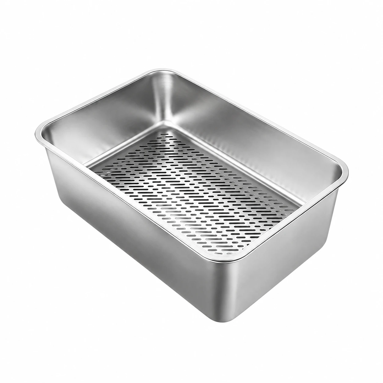 Stainless Steel Litter Box with Perforated Insert YTP-7-00054